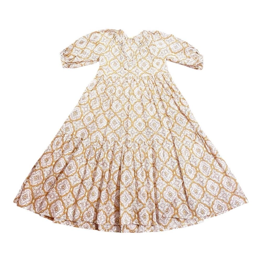 Matta New York Katia Diu Dress In Playa Moroccan Block Print Midi XS - Picture 2 of 6